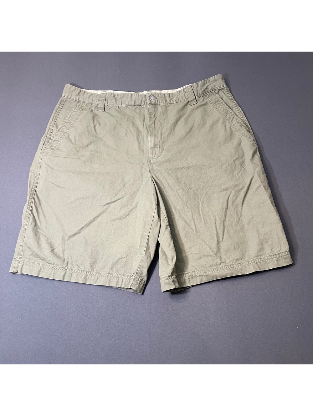 Columbia Men's Khaki Cotton Casual Shorts with Pockets Size 38